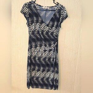 Evan-Picone black and whiteFaux Wrap Style Dress SZ 10